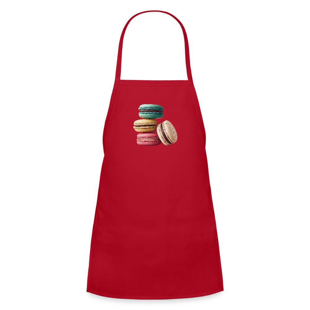 Kids' Apron - Macaron Pile Print - red