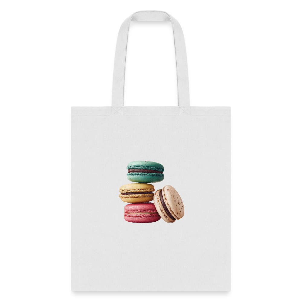 Tote Bag - Macaron Pile Print - white