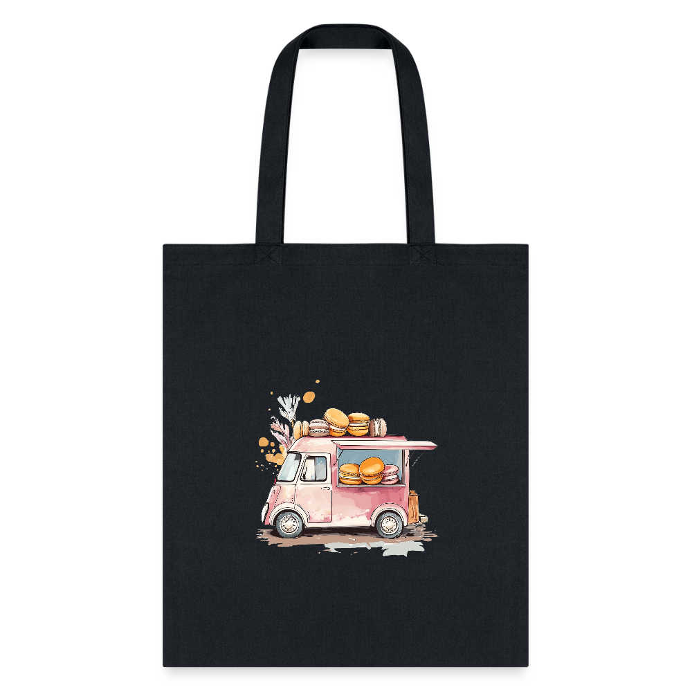 Tote Bag - Macarons Truck Print - black