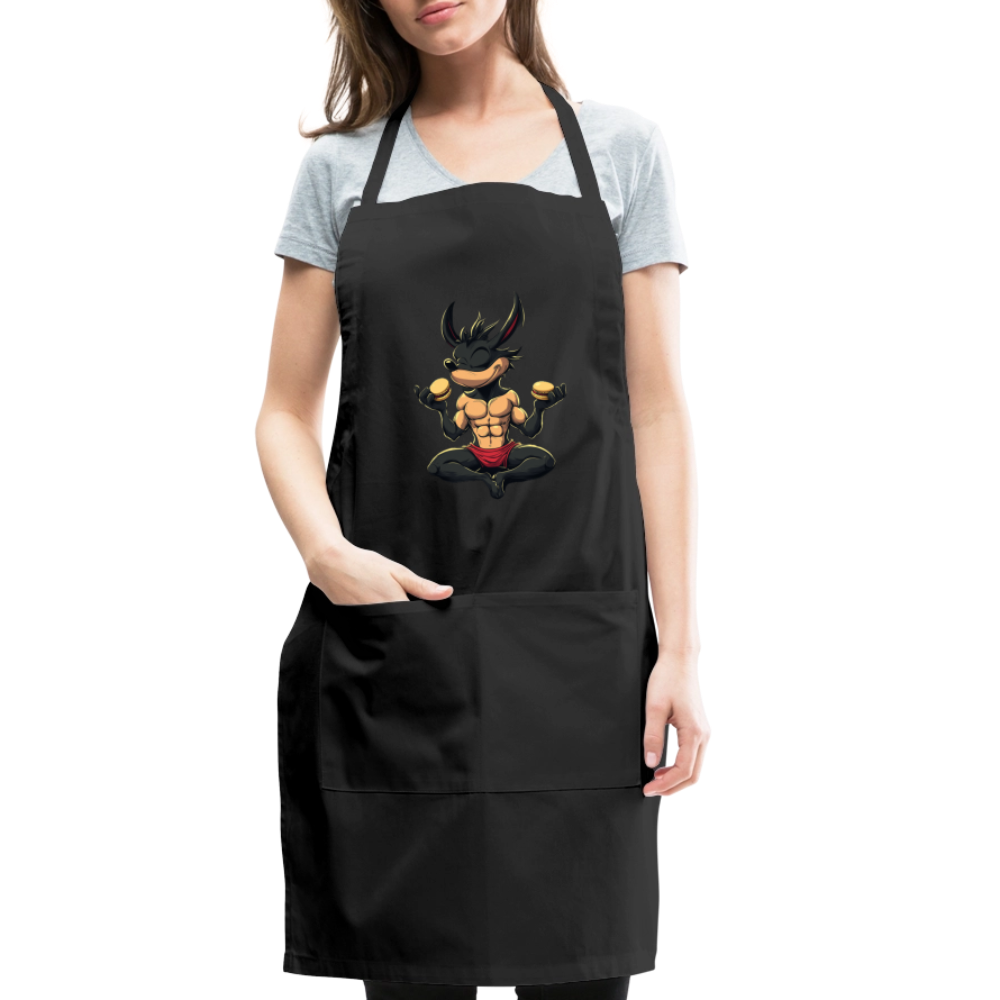 Adjustable Cotton Apron – Macarons Meditation - black