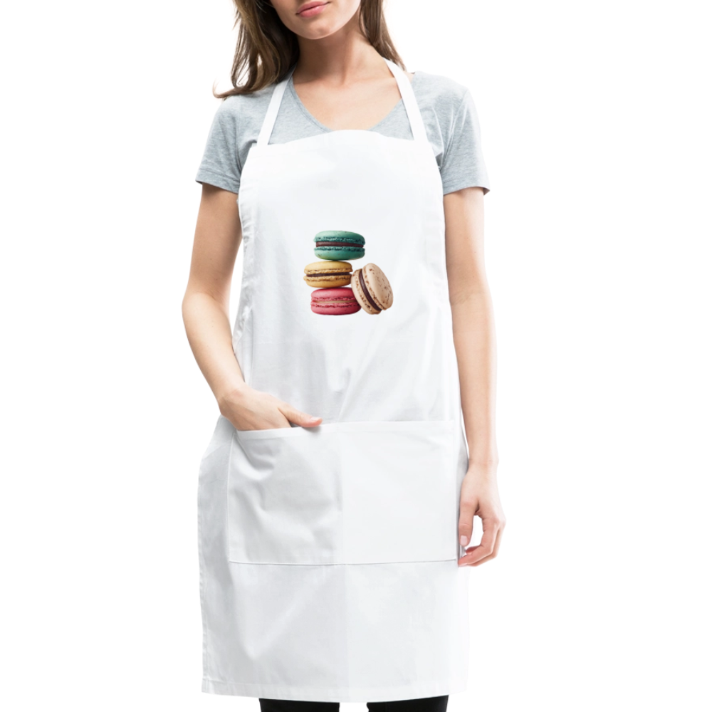 Adjustable Cotton Apron – Macaron Pile Print - white