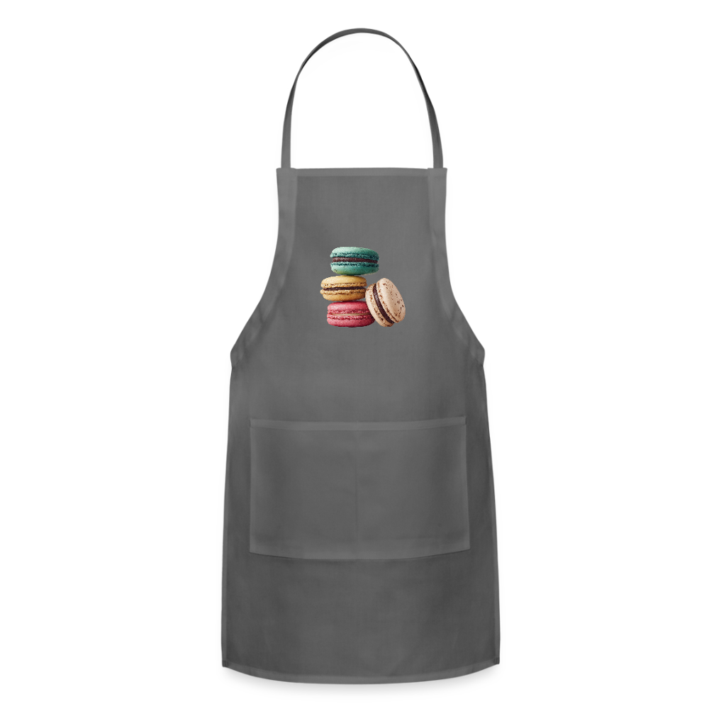 Adjustable Cotton Apron – Macaron Pile Print - charcoal