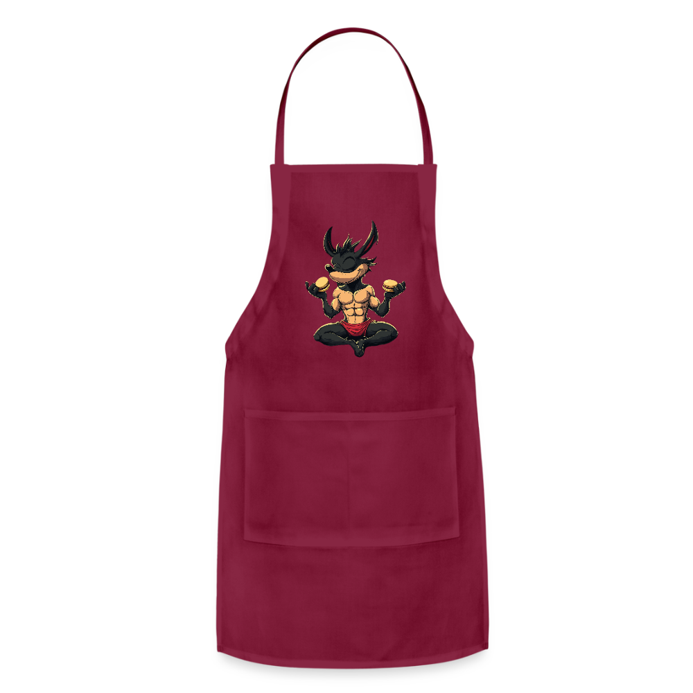 Adjustable Cotton Apron – Macarons Meditation - burgundy
