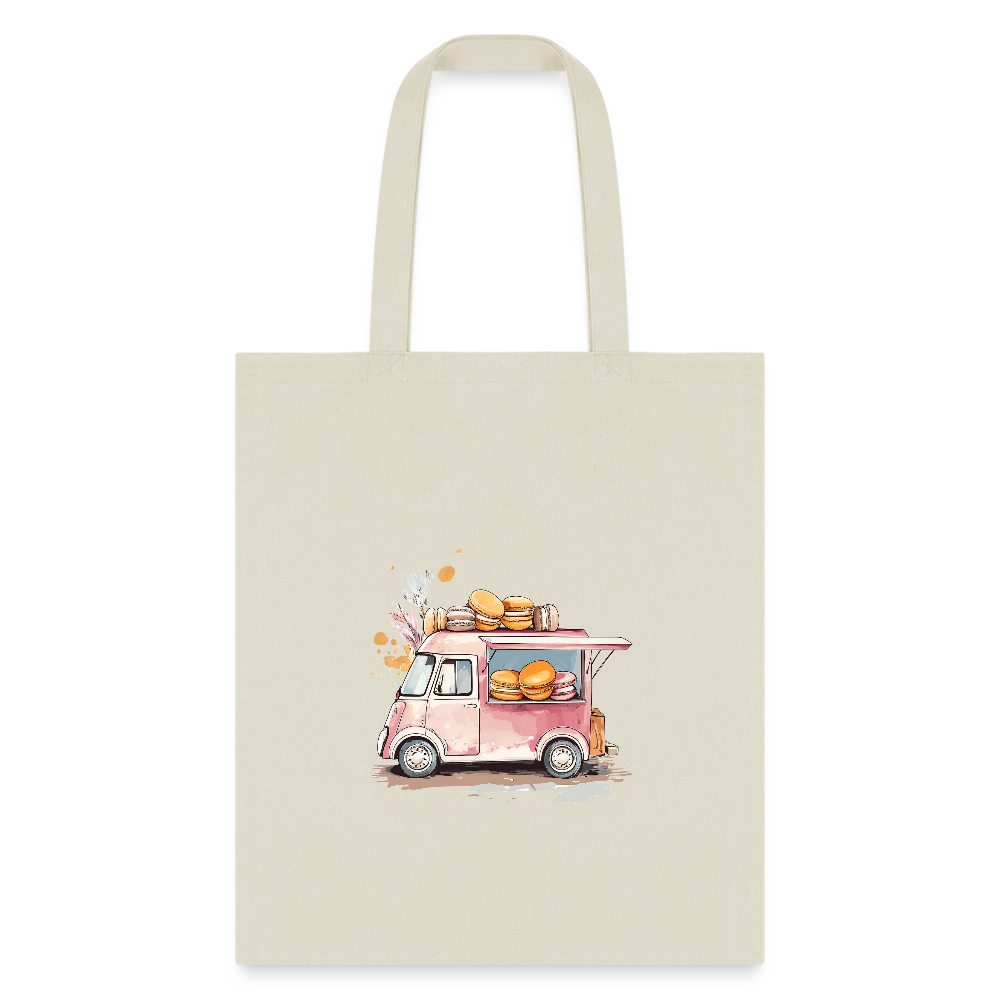 Tote Bag - Macarons Truck Print - natural