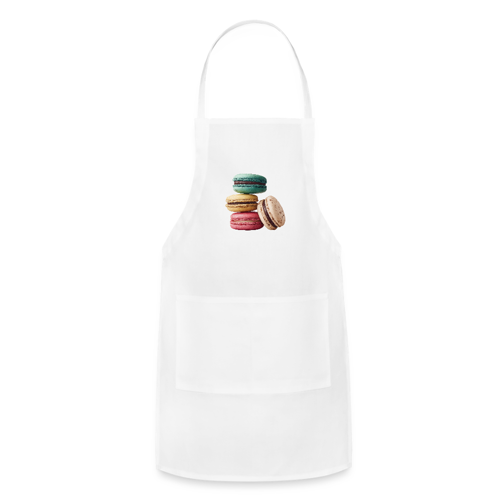 Adjustable Cotton Apron – Macaron Pile Print - white