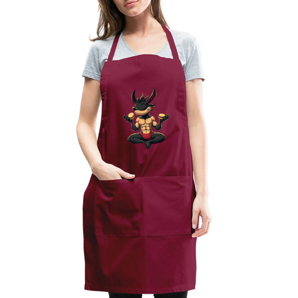 Adjustable Cotton Apron – Macarons Meditation - burgundy