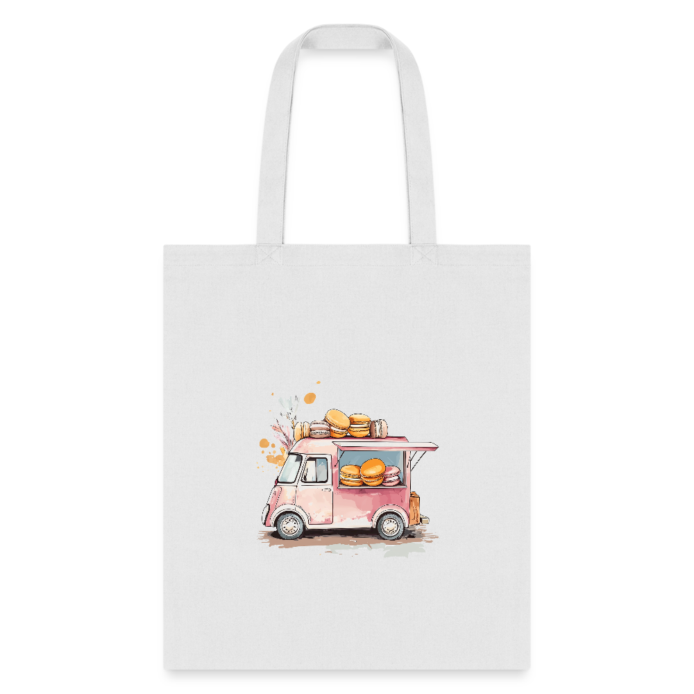 Tote Bag - Macarons Truck Print - white