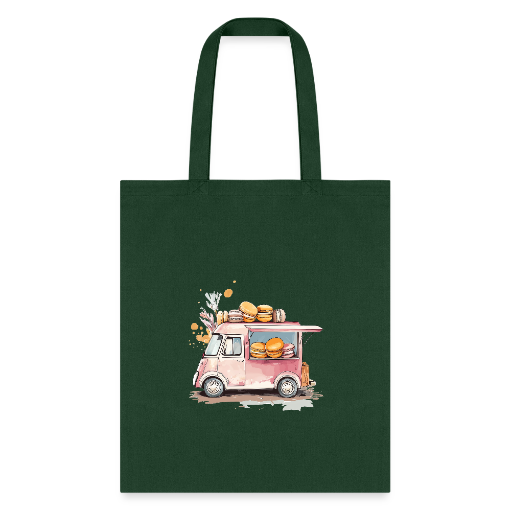 Tote Bag - Macarons Truck Print - forest green