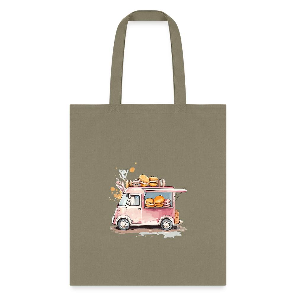 Tote Bag - Macarons Truck Print - khaki