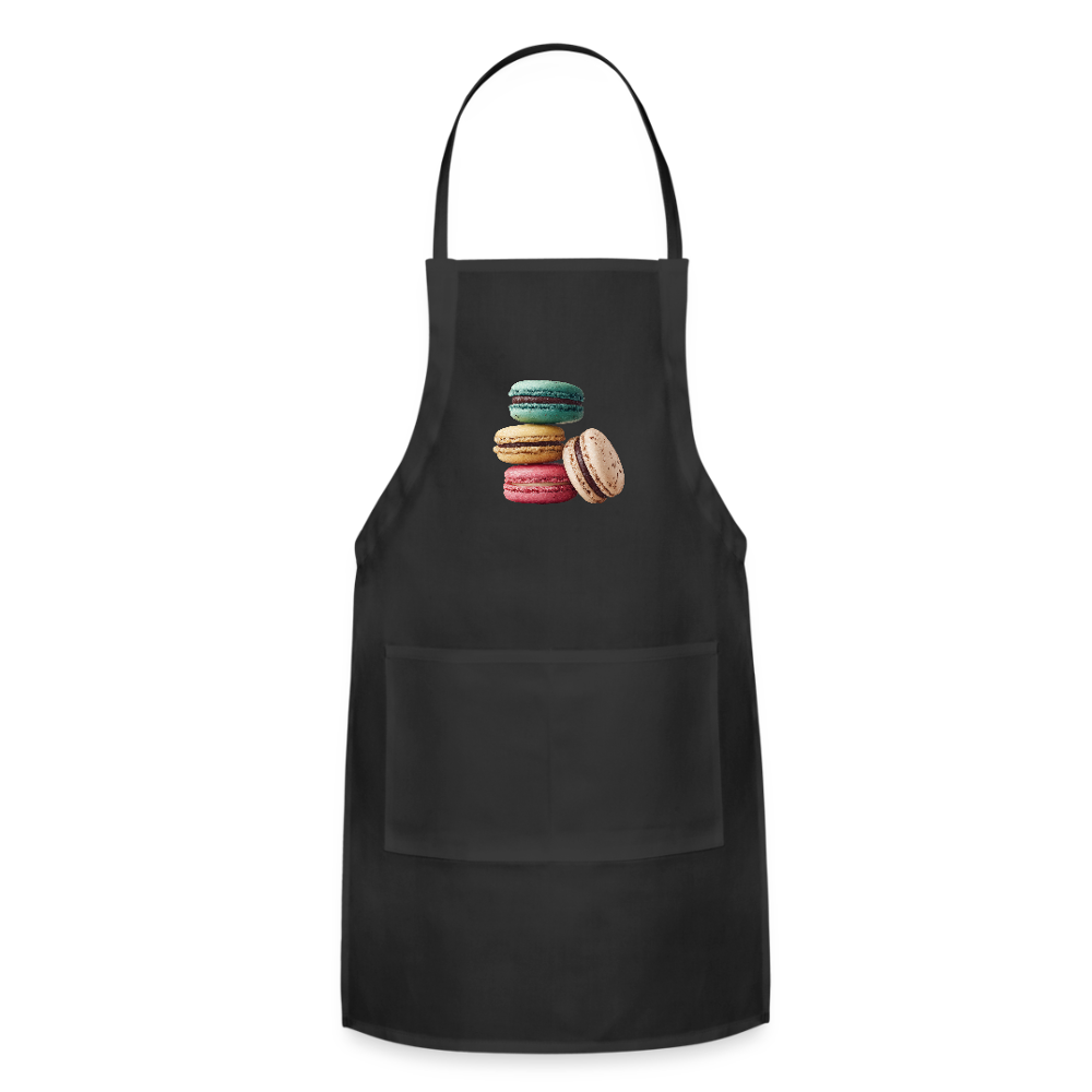 Adjustable Cotton Apron – Macaron Pile Print - black