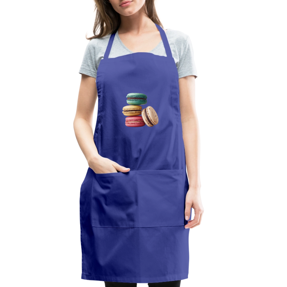 Adjustable Cotton Apron – Macaron Pile Print - royal blue