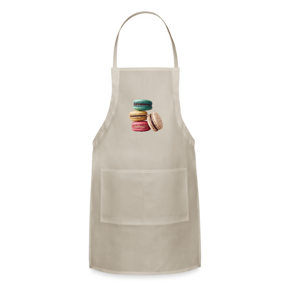 Adjustable Cotton Apron – Macaron Pile Print - natural