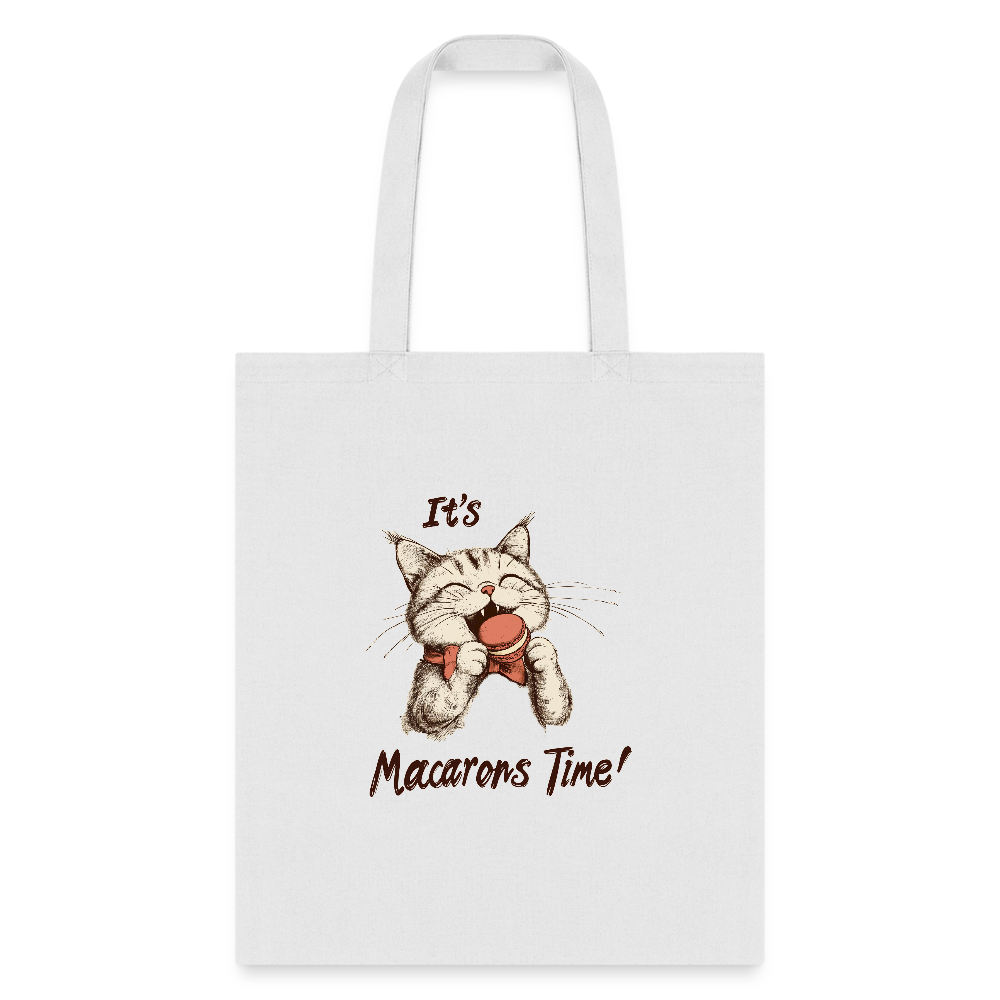 Tote Bag - It's Macarons Time - white