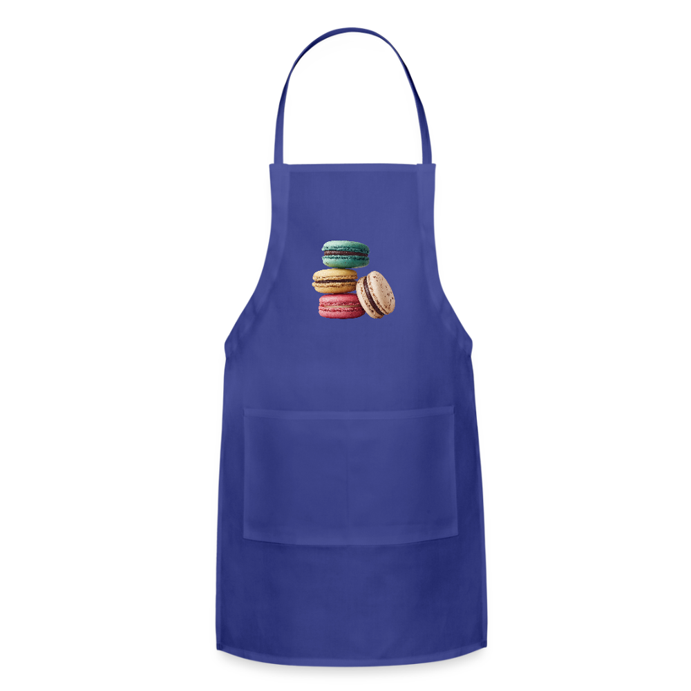 Adjustable Cotton Apron – Macaron Pile Print - royal blue