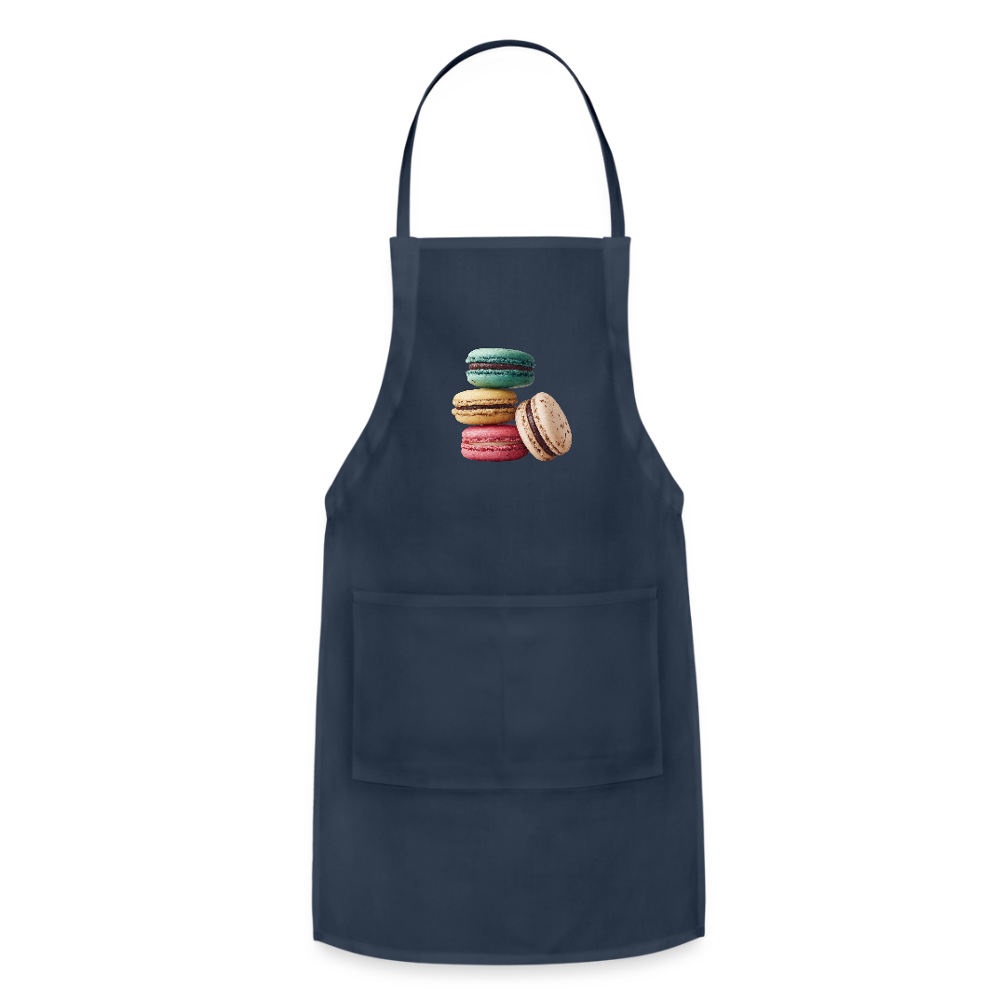 Adjustable Cotton Apron – Macaron Pile Print - navy