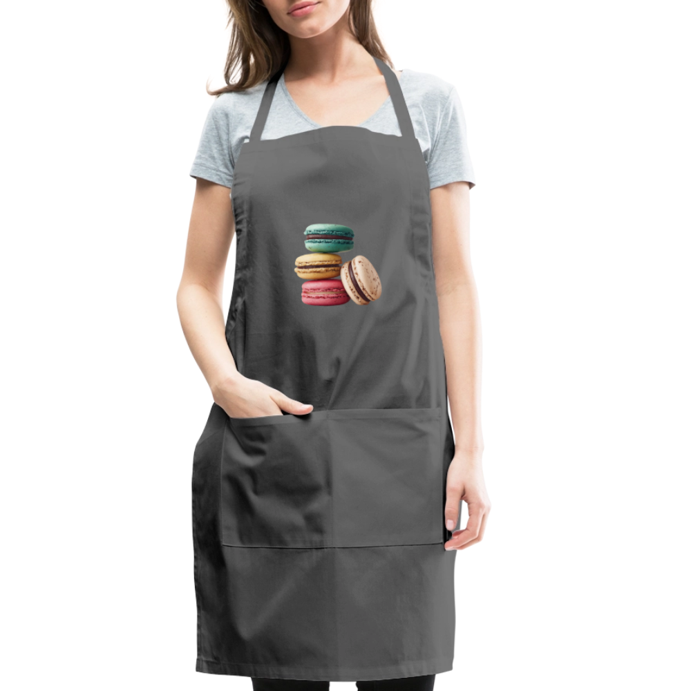Adjustable Cotton Apron – Macaron Pile Print - charcoal