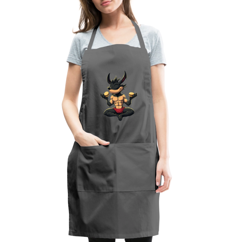 Adjustable Cotton Apron – Macarons Meditation - charcoal