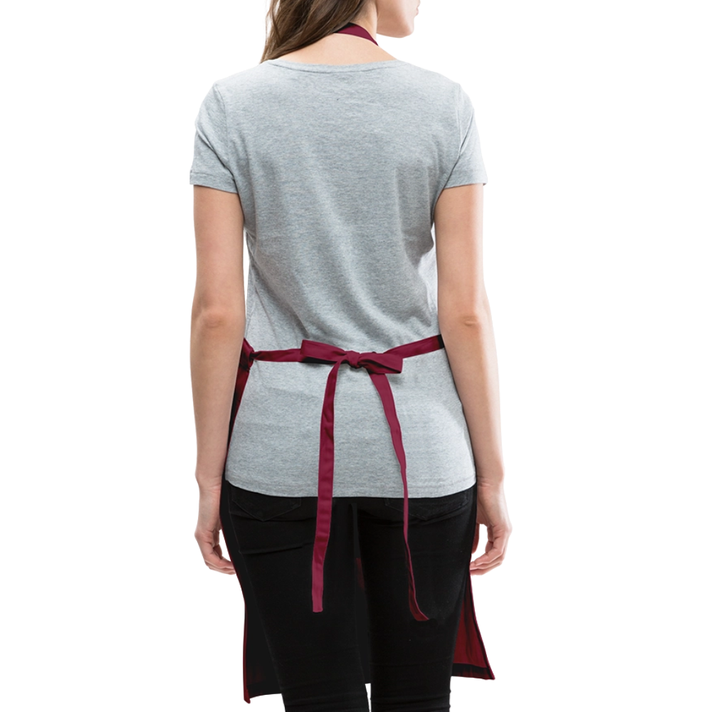 Adjustable Cotton Apron – Macarons Truck Print - burgundy