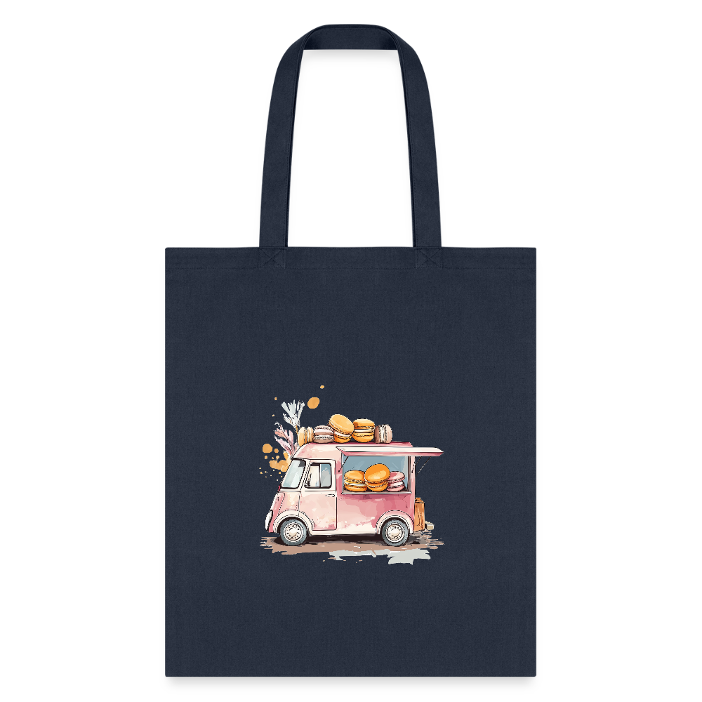Tote Bag - Macarons Truck Print - navy