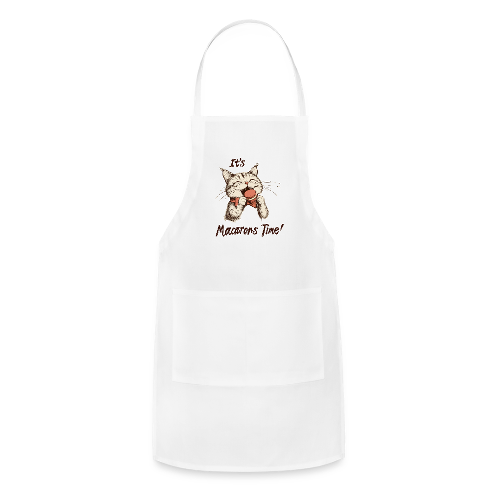 Adjustable Cotton Apron – It's Macarons Time - white