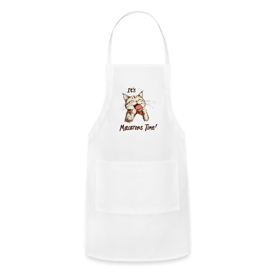 Adjustable Cotton Apron – It's Macarons Time - white