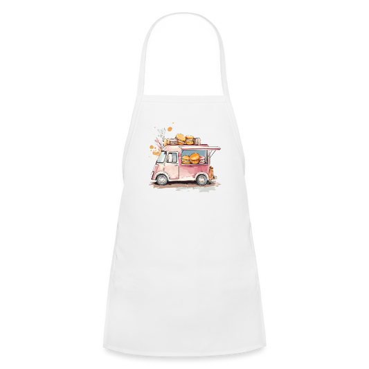 Kids' Apron - Macarons Truck Print - white