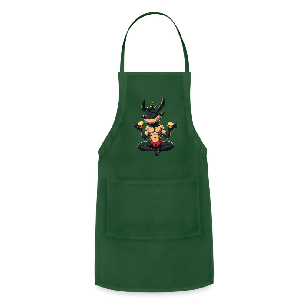 Adjustable Cotton Apron – Macarons Meditation - forest green
