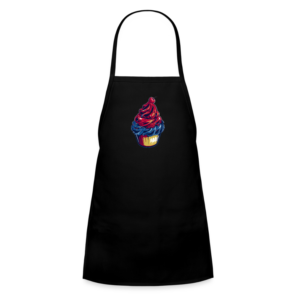 Kids' Apron - Cupcake Print - black