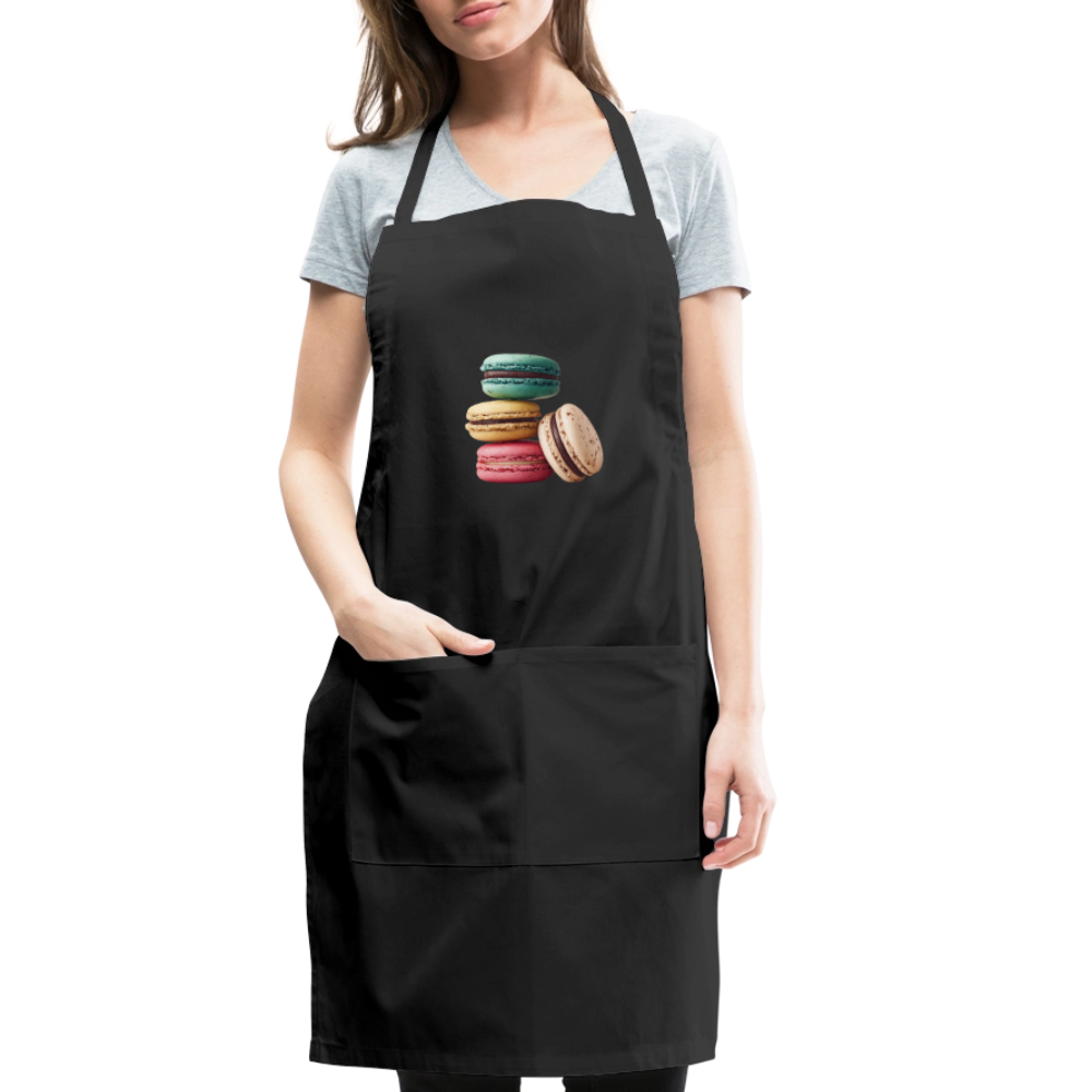 Adjustable Cotton Apron – Macaron Pile Print - black