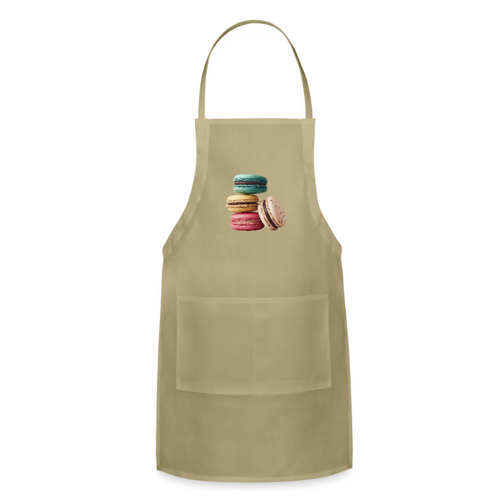 Adjustable Cotton Apron – Macaron Pile Print - khaki