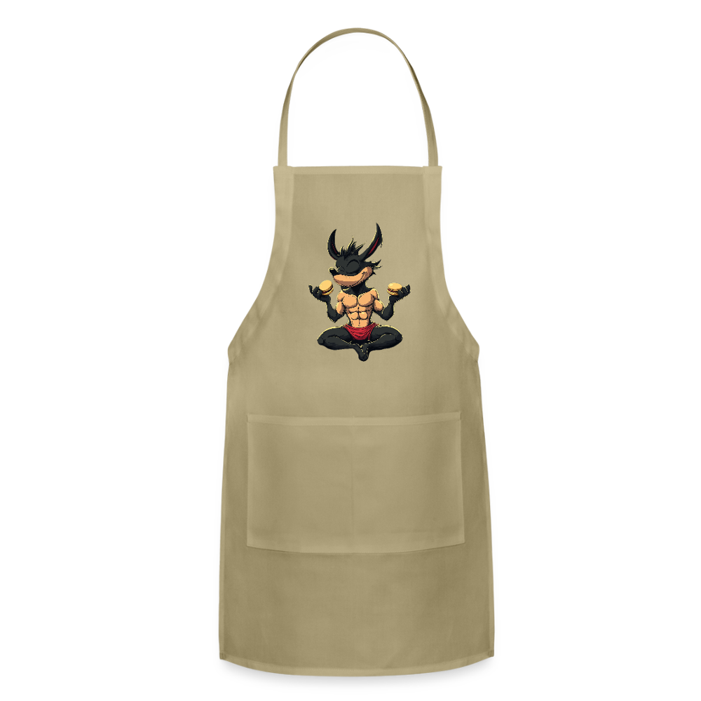 Adjustable Cotton Apron – Macarons Meditation - khaki
