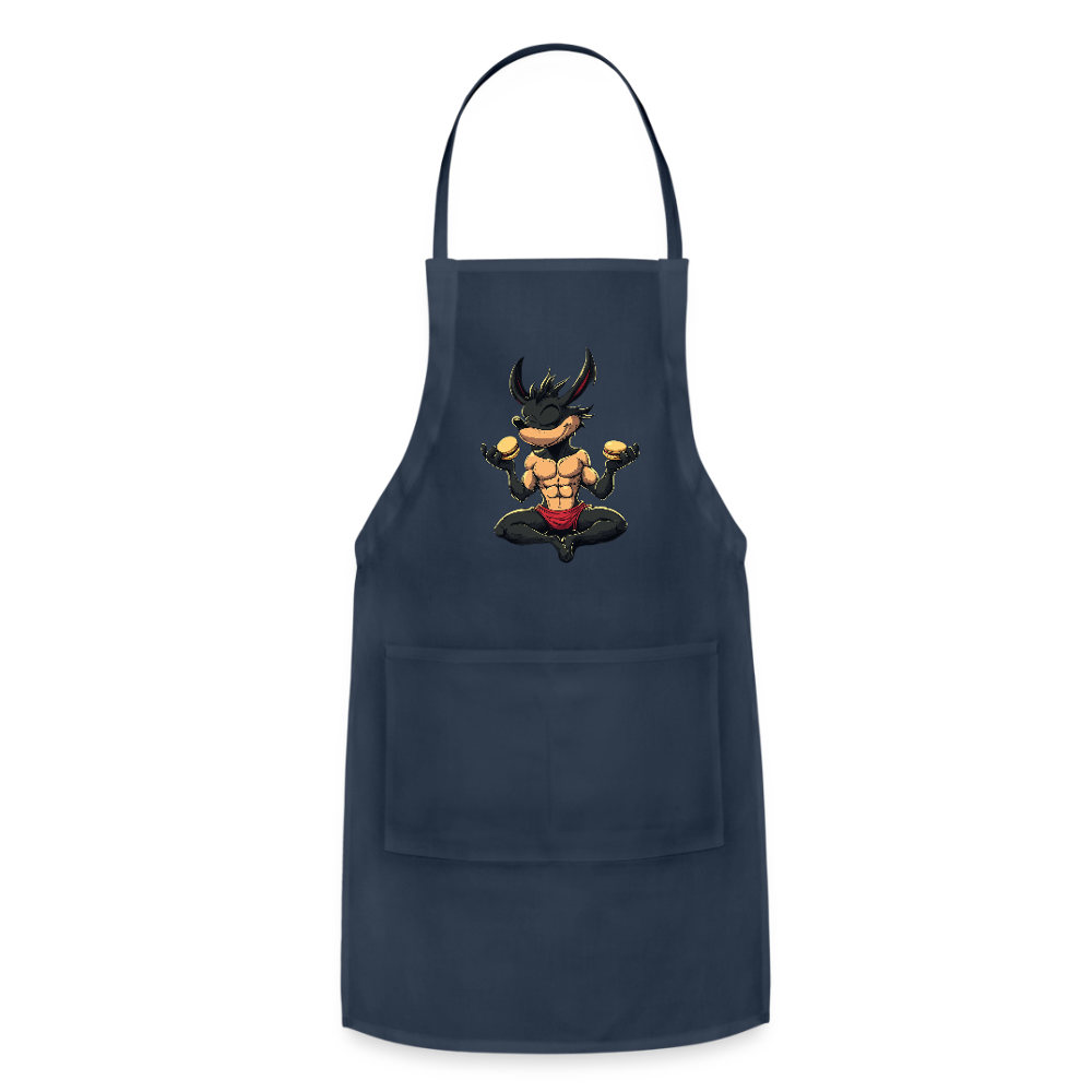 Adjustable Cotton Apron – Macarons Meditation - navy