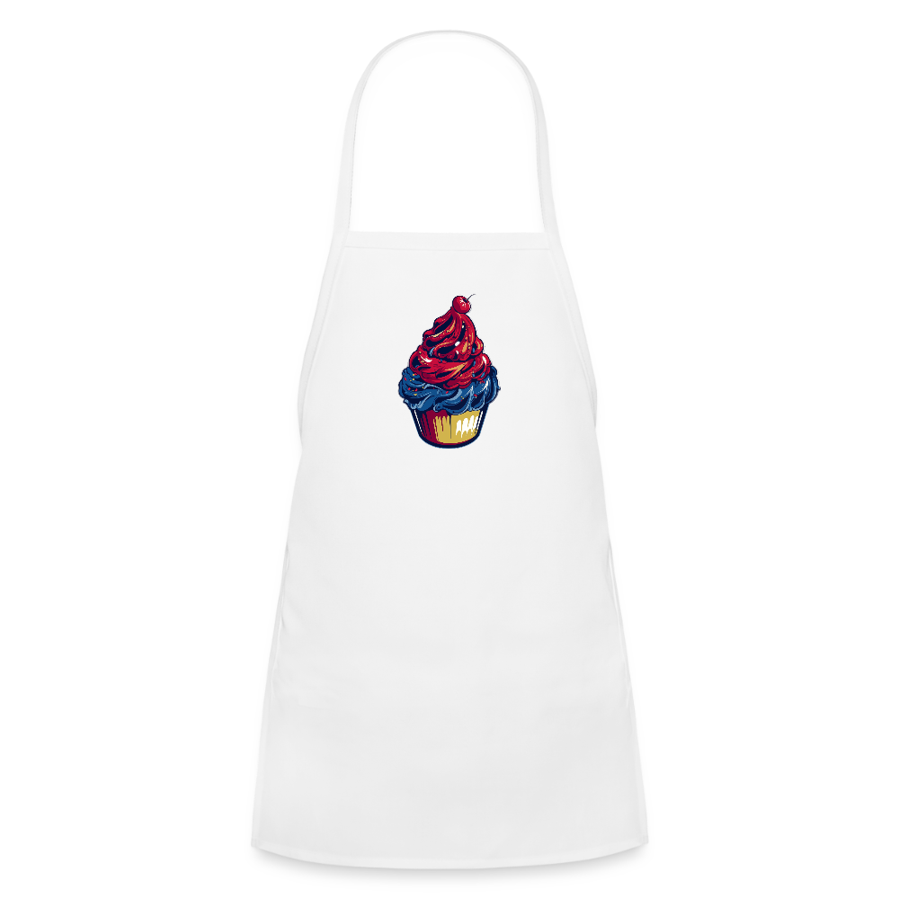 Kids' Apron - Cupcake Print - white
