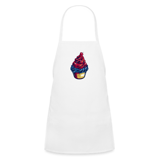 Kids' Apron - Cupcake Print - white